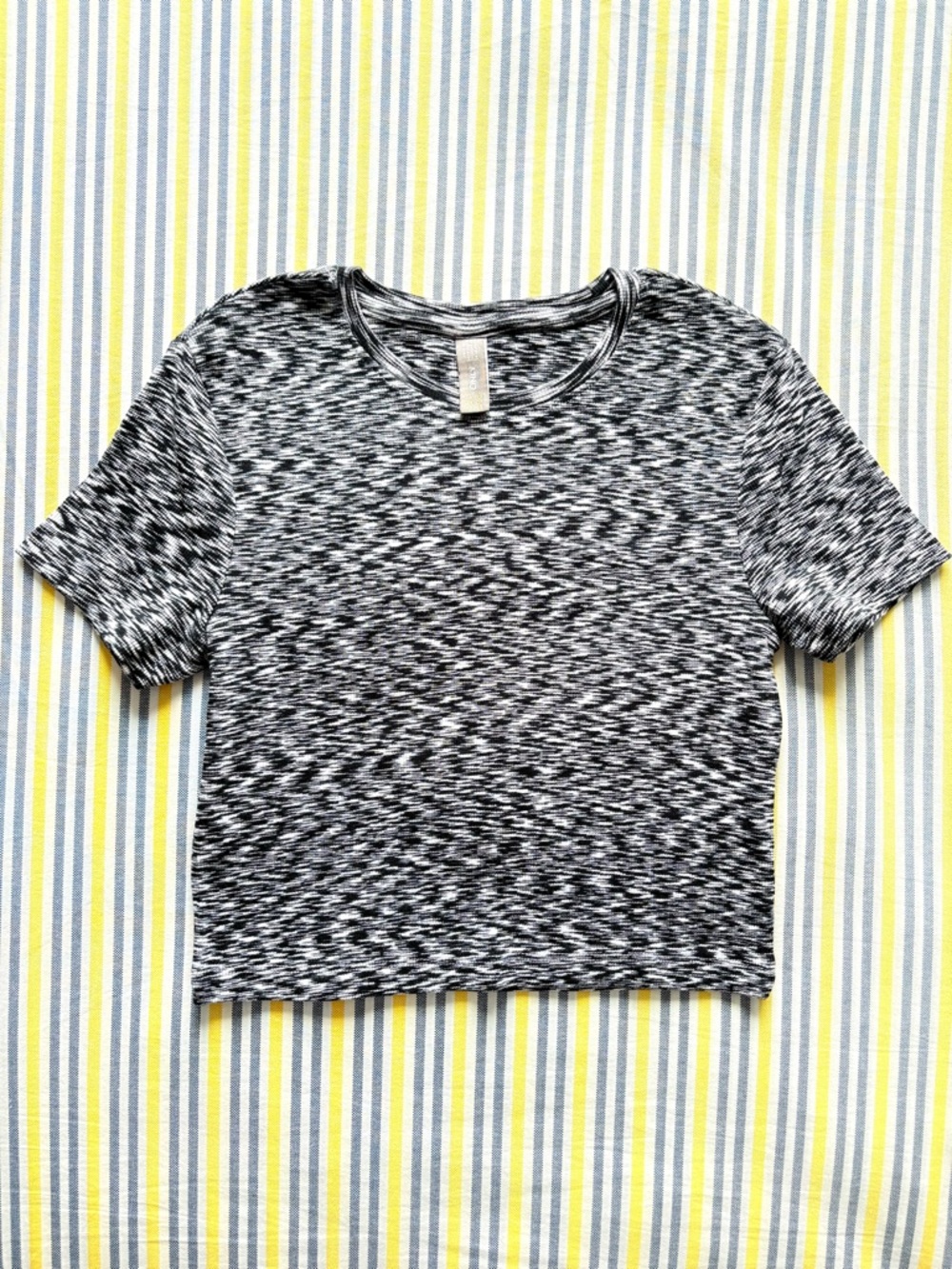 Only Black & White Space-Dye Crop Top, 95% cotton